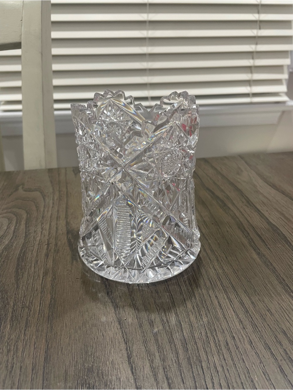 Clear Cut Decorative Vase - Elegant Faceted Design